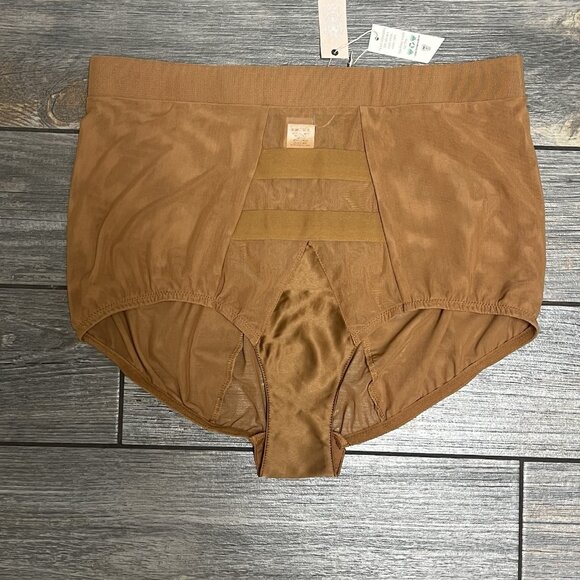 NWT $48 HAH X Free People Hi Waisted Panty Size Medium Brown Sugar Sheer Pin Up - Picture 3 of 12